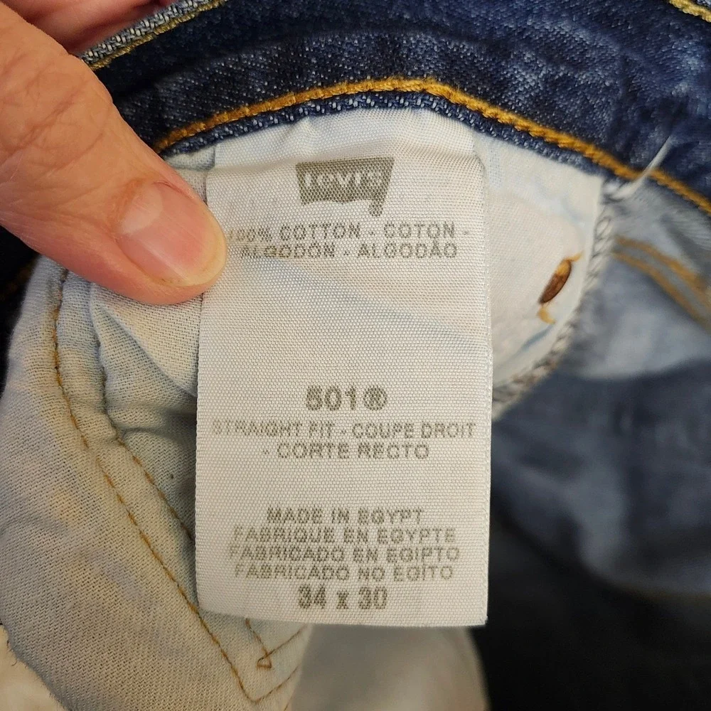 Vintage Levi's 501 XX‎ button-fly Straight-fit Y2K Egypt Sz 34×30